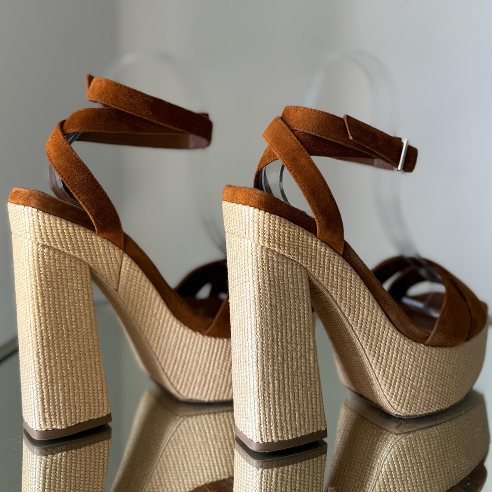 EUC JIMMY CHOO Gaia 140 suede platform sandals $995 38 - Picture 9 of 15